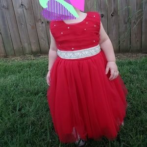 Red dress with custom bling